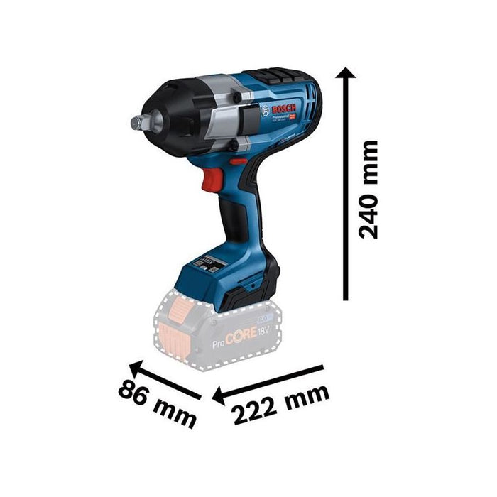 Bosch GDS 18V-1000 Pro BITURBO 1/2in Impact Wrench 18V 2 x 5.5Ah ProCORE18V Li-ion Bosch - Town Tools
