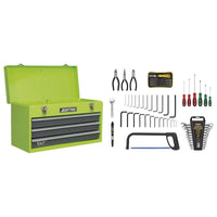 Sealey Portable Tool Chest 3 Drawer with Ball-Bearing Slides Hi-Vis & 93pc Tool