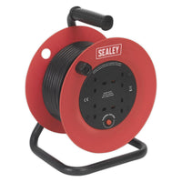 Sealey Cable Reel 25m 4 x 230V 1.5mmï Heavy-Duty Thermal Trip CR25/1.5