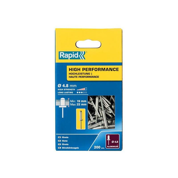 Rapid High Performance Rivets 4.8 x 25mm (Box 200) Rapid - Town Tools