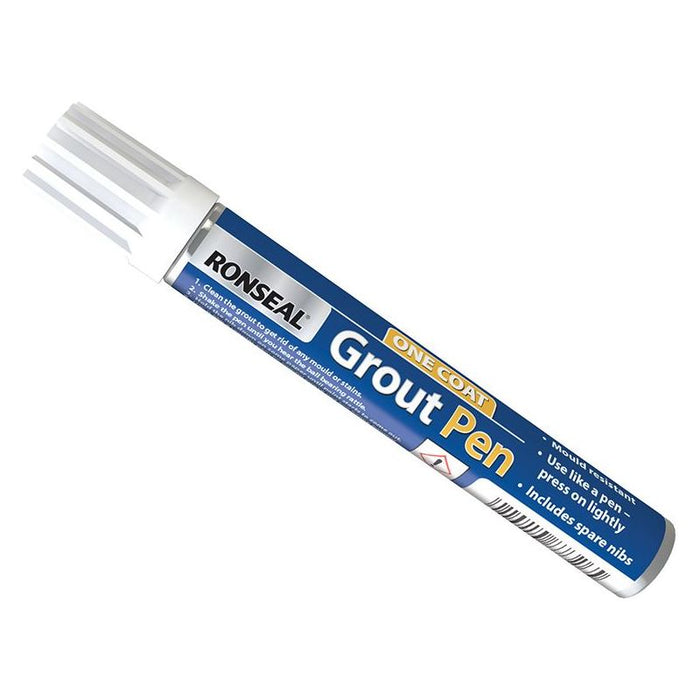 Ronseal One Coat Grout Pen Brilliant White 7ml Ronseal - Town Tools