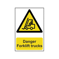 Scan Danger Forklift Trucks - PVC Sign 200 x 300mm