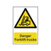 Scan Danger Forklift Trucks - PVC Sign 200 x 300mm Scan - Town Tools