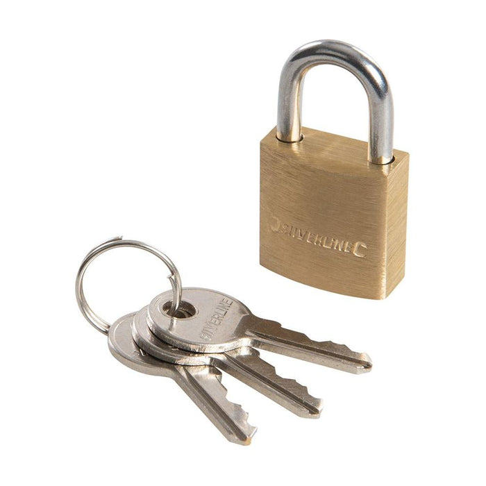 Silverline Brass Padlock 20mm Silverline - Town Tools 