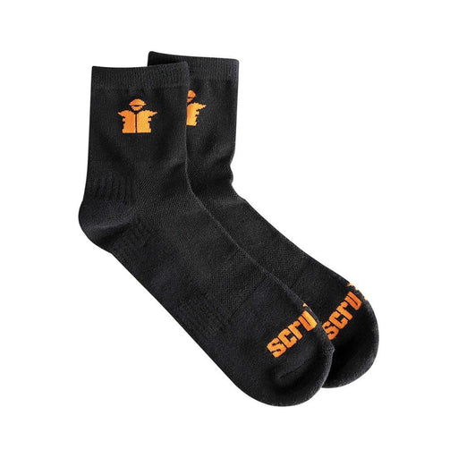 Scruffs Worker Lite Socks Black 3pk Size 7 - 9.5 / 41 - 43 Scruffs - Town Tools 