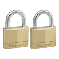 Master Lock Solid Brass 40mm Padlock 4-Pin - Keyed Alike x 2