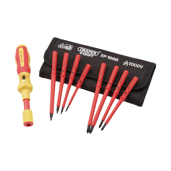 Draper XP1000 VDE Interchangeable Torque Screwdriver Set (9 Piece) 65372 Draper - Town Tools 