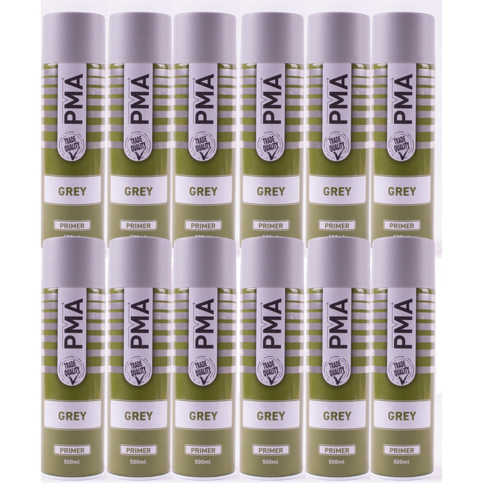 12x Autotek Professional Grey Primer 500Ml Spray Paint High Coverage Autotek - Town Tools 