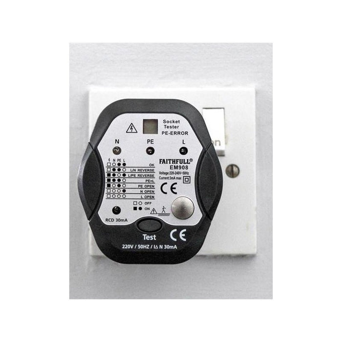 Faithfull Socket Polarity Tester with RCD Test Function Faithfull - Town Tools