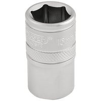 Draper 6 Point Metric Socket, 1/2" Sq. Dr., 15mm 16605