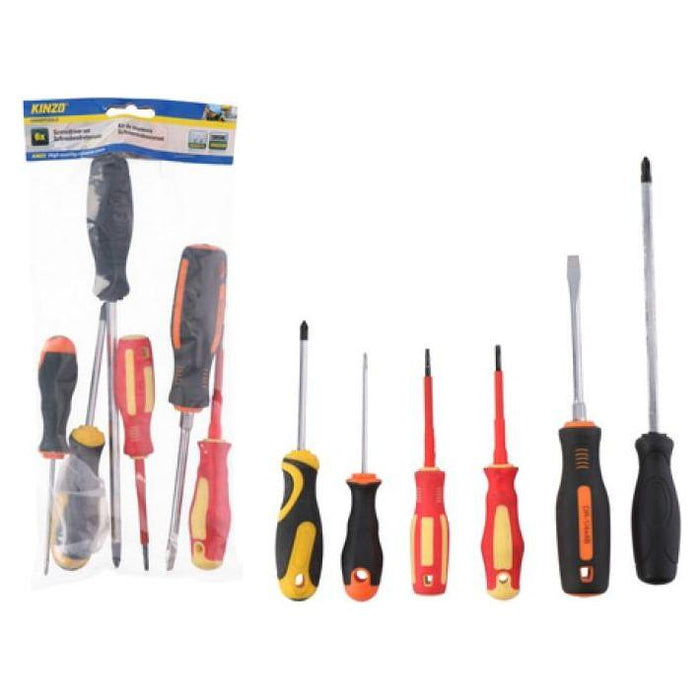 Kinzo Screwdriver Set 6 piece Flat Head / Cross Head Town Tools - Town Tools