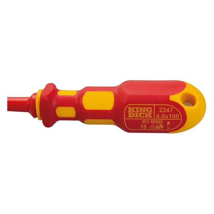 King Dick VDE Slotted Screwdriver 4 x 100mm King Dick - Town Tools 