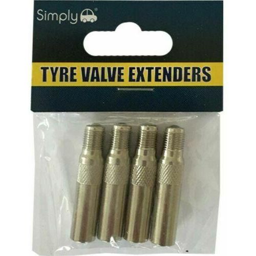 Pack Of 4 Metal Schrader Tyre Valve Extensions [VAL103] 40 mm Long Simply - Town Tools 