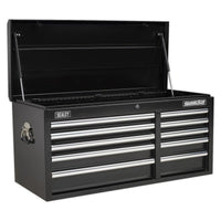 Sealey Topchest 10 Drawer with Ball-Bearing Slides Heavy-Duty Black AP41110B