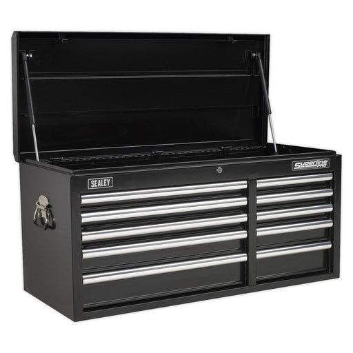 Sealey Topchest 10 Drawer with Ball-Bearing Slides Heavy-Duty Black AP41110B Sealey - Town Tools 