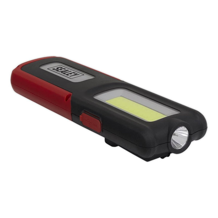 Sealey Rechargeable Inspection Light 5W COB & 3W SMD LED with Power Bank Red Sealey - Town Tools 