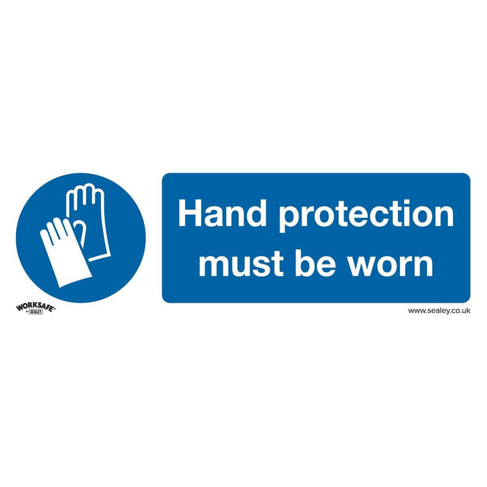 Sealey Mandatory Safety Sign Hand Protection Must Be Worn Self-Adhesive Vinyl Pa Sealey - Town Tools 