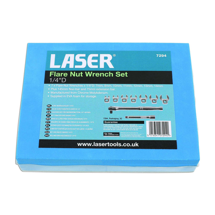 Laser Flare Nut Wrench Set 1/4"D 9c 7294