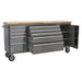 Sealey Mobile Stainless Steel Tool Cabinet 10 Drawer & Cupboard AP7210SS Sealey - Town Tools 