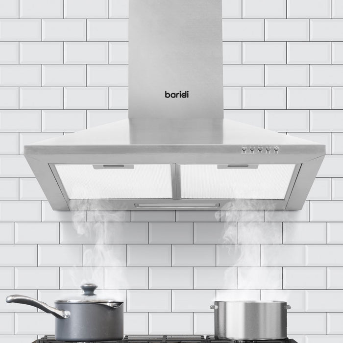 Baridi Cooker Hood with Carbon Filters 60cm - Stainless Steel DH126