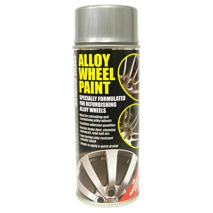 E-Tech 3x Metallic Silver 1x Lacquer 1x Etch Primer Car Alloy Wheel Spray Paint E-Tech - Town Tools 