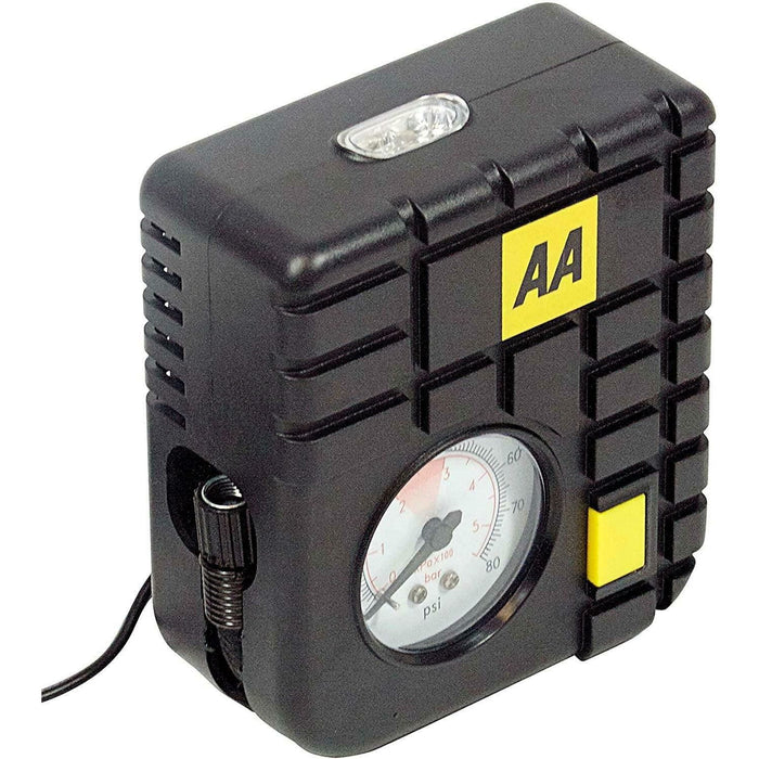 AA 12V Car Tyre Air Compressor Inflator LED Pump Pressure Gauge Cigarette Socket