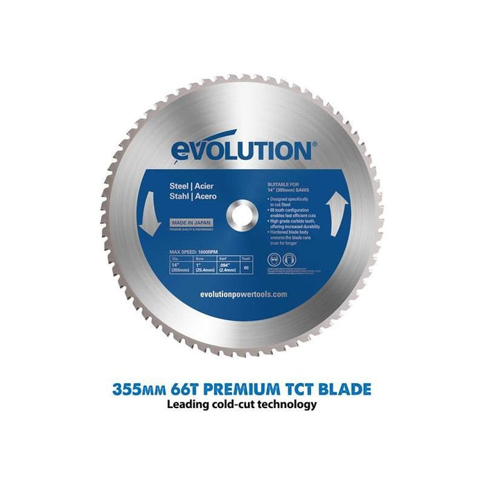 Evolution S355MCS Heavy-Duty Metal Cutting Mitre Chop Saw 2200W 240V Evolution - Town Tools