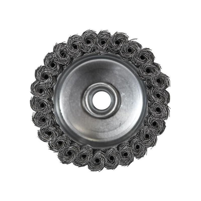 Faithfull Wire Cup Brush Twist Knot 100mm M14x2, 0.50mm Steel Wire Faithfull - Town Tools