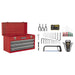 Sealey Portable Tool Chest 3 Drawer with Ball-Bearing Slides Red/Grey & 93pc Too Sealey - Town Tools 