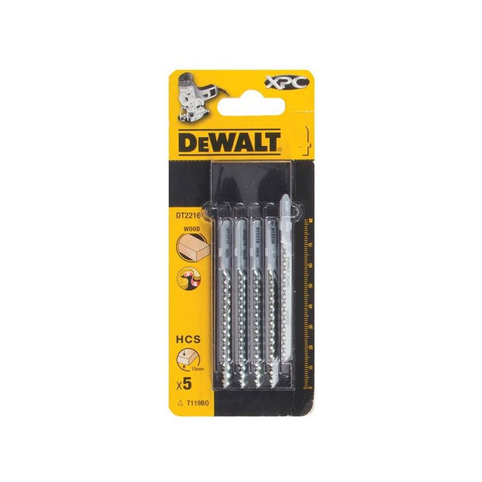 Dewalt Power Tools XPC HCS Wood Jigsaw Blades Pack of 5 T119BO DeWALT Power Tools - Town Tools
