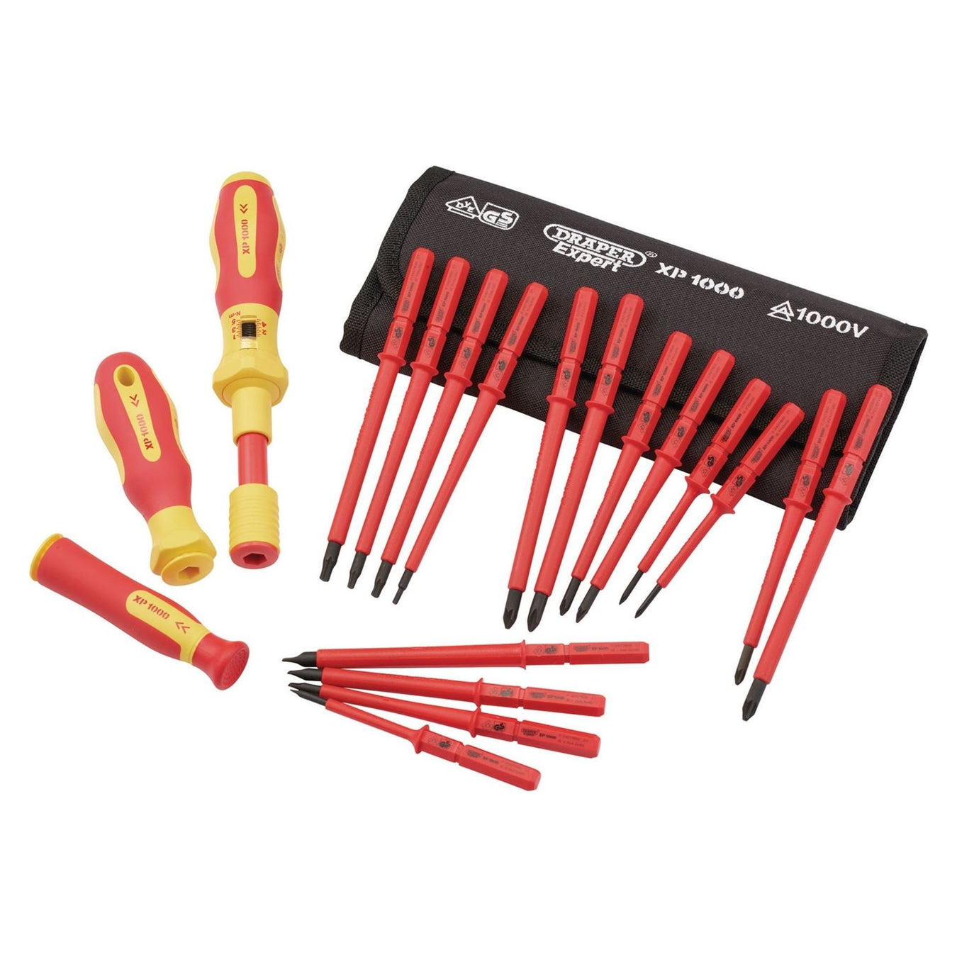 Draper XP1000 VDE Interchangeable Torque Screwdriver Set (19 Piece) 81762 Draper - Town Tools 