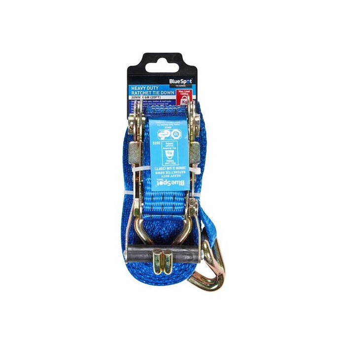 Bluespot Tools Heavy-Duty Ratchet Tie Down 38mm x 6m BlueSpot Tools - Town Tools