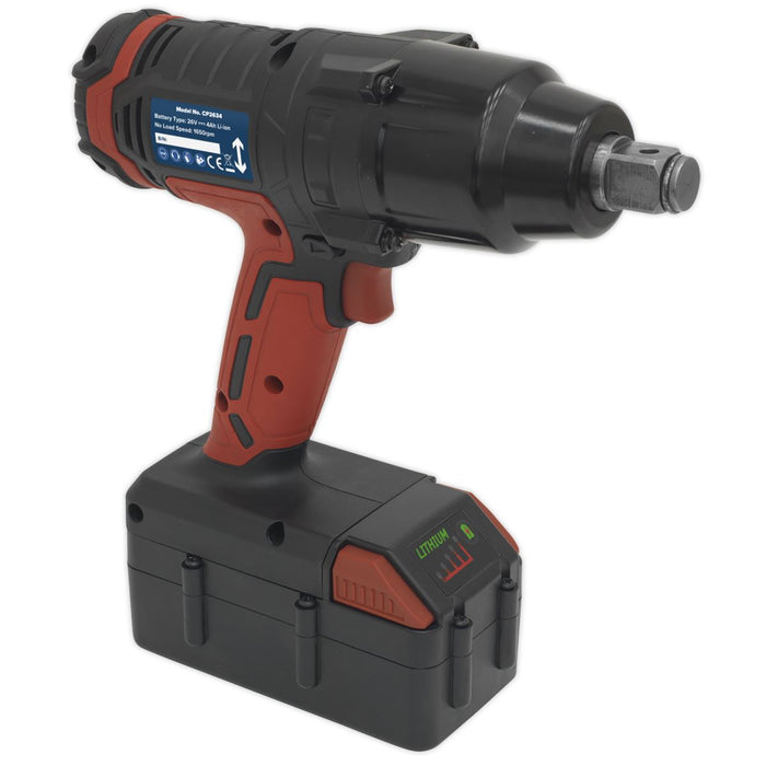 Sealey Cordless Impact Wrench 26V Lithium-ion 3/4"Sq Drive 816Nm CP2634 Sealey - Town Tools 