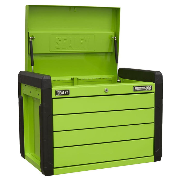 Superline Pro Superline PRO Push-to-Open Topchest 4 Drawer - Green APPD4G Superline Pro - Town Tools 