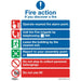 Sealey Safe Conditions Safety Sign Fire Action With Lift Self-Adhesive Vinyl Sealey - Town Tools 