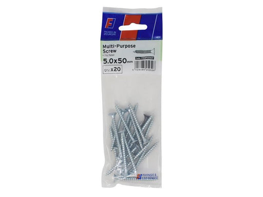 ForgeFix Multi-Purpose Pozi Screw CSK ST ZP 5.0 x 50mm ForgePack 20 ForgeFix - Town Tools