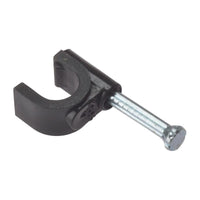 Forgefix Cable Clip Round Coax Black 6-7mm Box 100