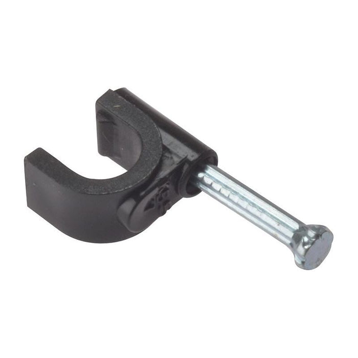 Forgefix Cable Clip Round Coax Black 6-7mm Box 100 ForgeFix - Town Tools