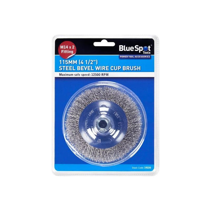 Bluespot Tools Steel Bevel Wire Cup Brush 115mm M14 X 2 BlueSpot Tools - Town Tools