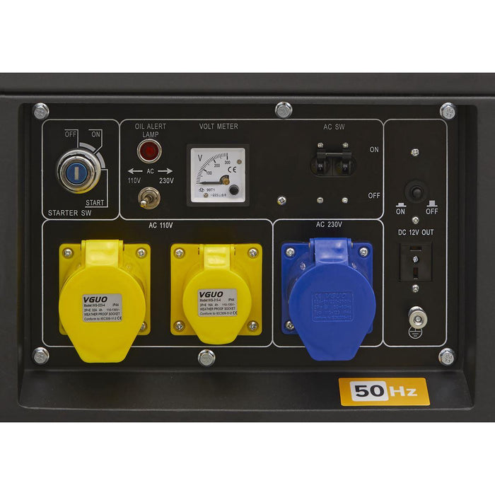 Sealey 5000W Generator 4-Stroke Engine 110/230V DG5000 Sealey - Town Tools 