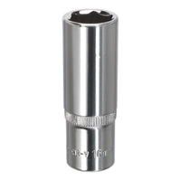 Sealey WallDrive Socket 16mm Deep 3/8"Sq Drive Fully Polished SP3816D