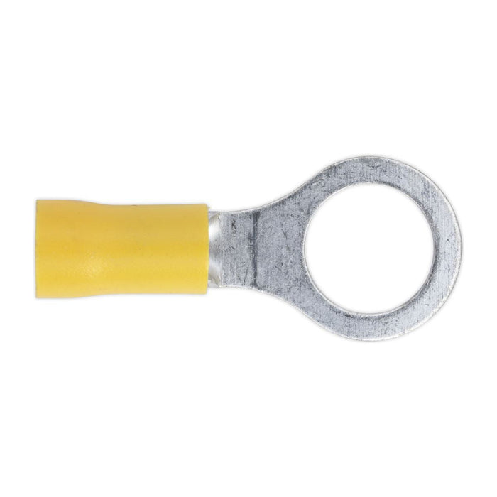 Sealey Easy-Entry Ring Terminal 10.5mm (3/8") Yellow Pack of 100 YT16 Sealey - Town Tools 