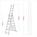 Sealey Extension Combination Ladder 3 x 7 Aluminium - BS EN 131 ACL307 Sealey - Town Tools 