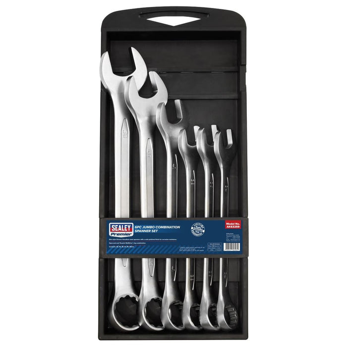 Sealey Combination Spanner Set 6pc Jumbo Metric AK63259 Sealey - Town Tools 