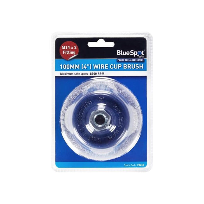 Bluespot Tools Steel Wire Cup Brush 100mm M14 X 2 BlueSpot Tools - Town Tools