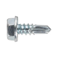 Sealey Self Drilling Screw 4.8 x 13mm Hex Head Zinc Pack of 100 SDHX4813