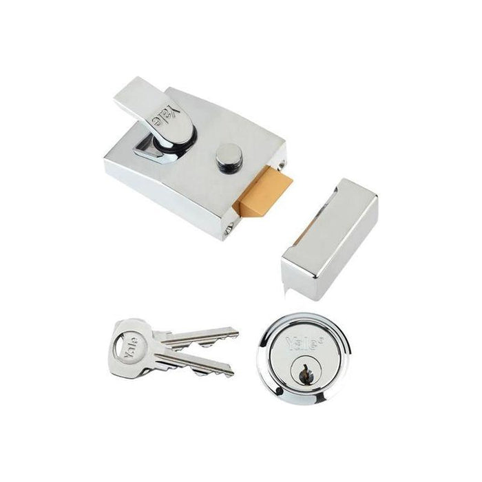 Yale Locks P89 Deadlock Nightlatch 60mm Backset Chrome Finish Visi Yale Locks - Town Tools