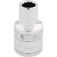 Draper HI-TORQ 12 Point Socket, 1/2" Sq. Dr., 9mm 33089