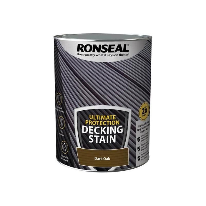 Ronseal Ultimate Protection Decking Stain Dark Oak 5 litre Ronseal - Town Tools