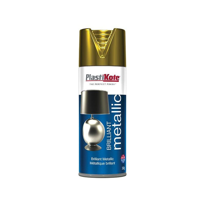 Plastikote Brilliant Metallic Spray Gold 400ml — Town Tools